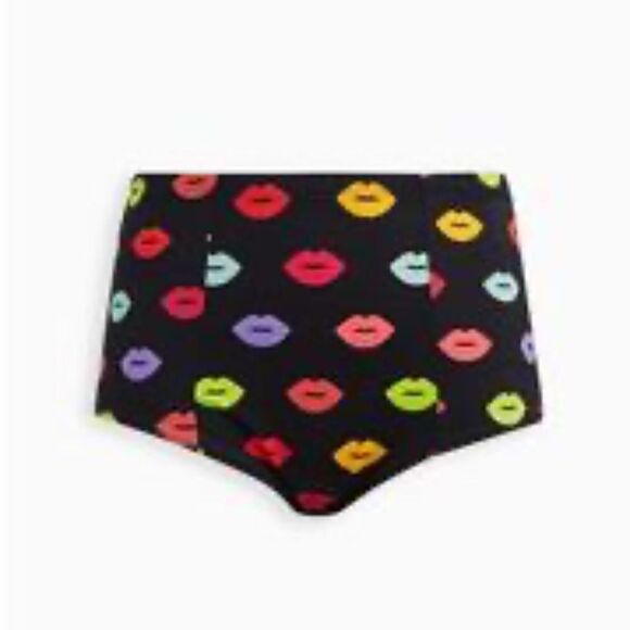 Torrid Lips Pattern High-Rise Strappy Back Swim Bottom 2X - Picture 11 of 11